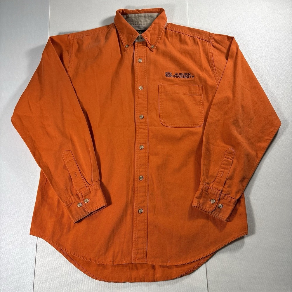 Vintage Infinity Auburn University Button Down Shirt Men's Large Orange